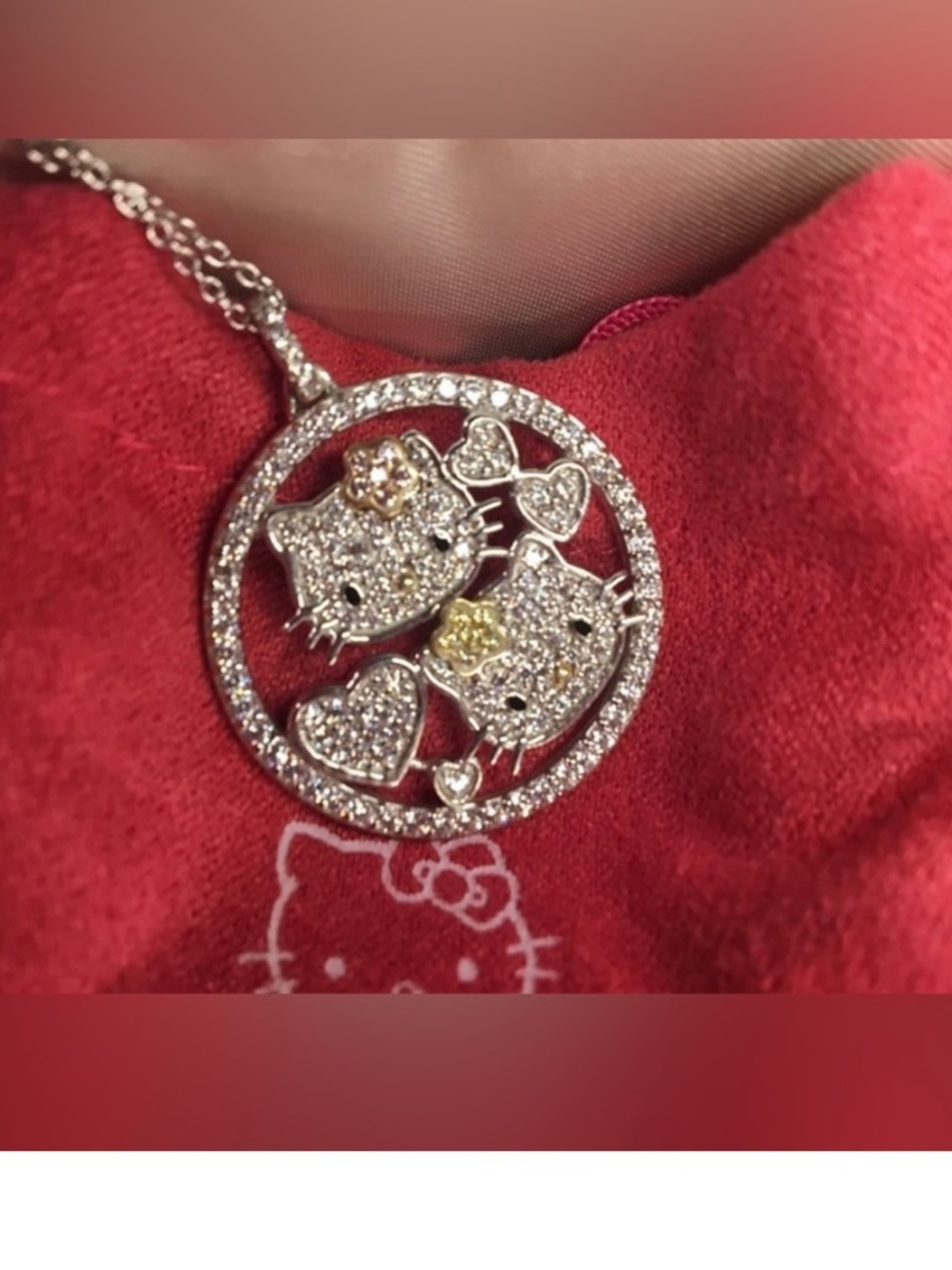 HELLO KITTY Sanrio Diamonique Pendant Necklace 💖